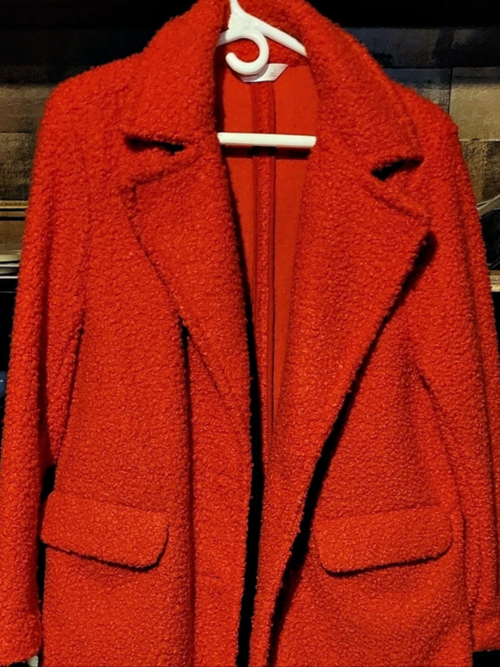 Lauren Conrad Long Teddy Coat Orange Size Large Like New